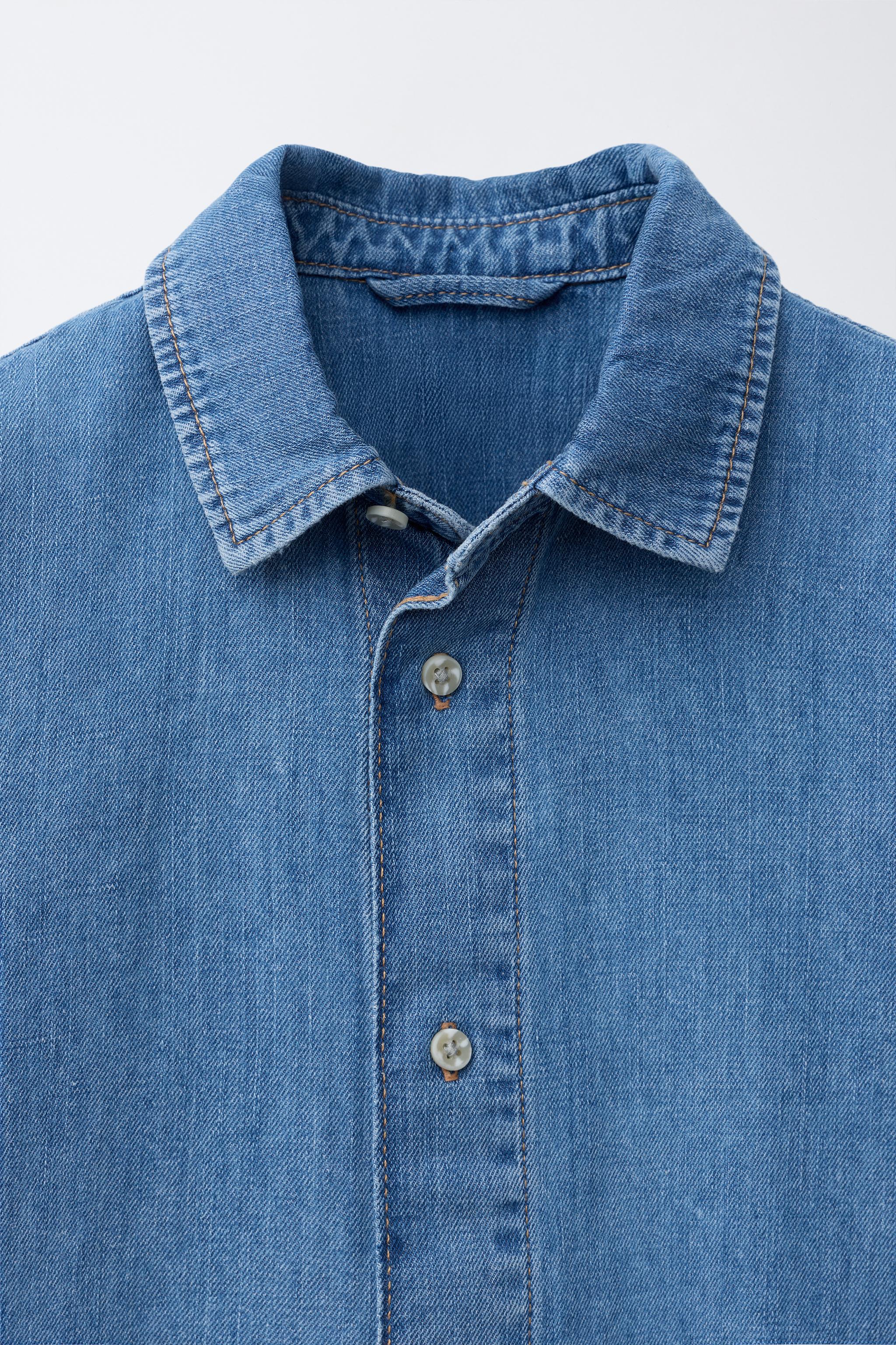 COTTON LINEN BLEND DENIM SHIRT
